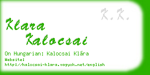 klara kalocsai business card