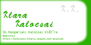 klara kalocsai business card